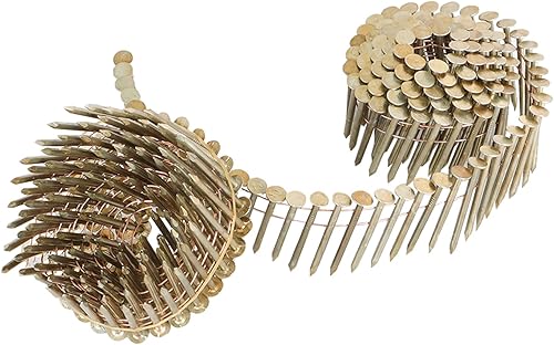 15-Degree Collated Wire Coil 7200 Count Siding Nails 0.12 Inch x 7/8 Inch Full Round Head Ring Shank Hot-Dipped Galvanized - Poueer