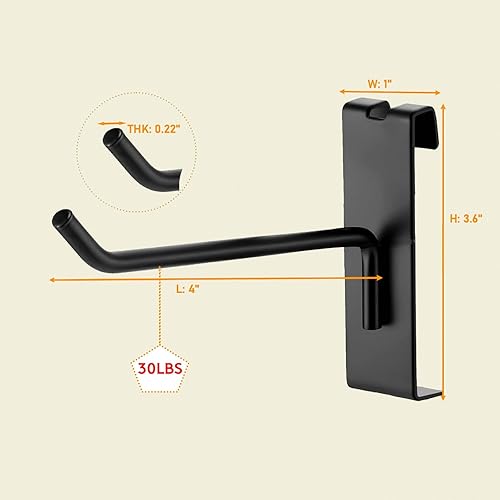 50PCS Gridwall Hooks,2 Inch Gridwall Accessories Heavy Duty Display Hooks for Grid Wall Panels Retail Shop Trade Show Display Home Office Garage Storage Supplies(Black) - Poueer