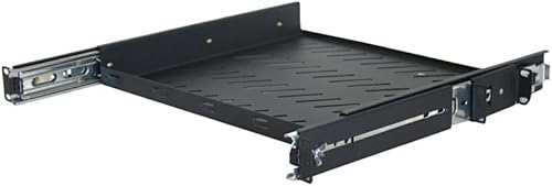 Quest Manufacturing Single-Sided Slide-Out Vented Shelf, 1 Unit, 19' x 14'D, Black (ES0419-0114) - Poueer