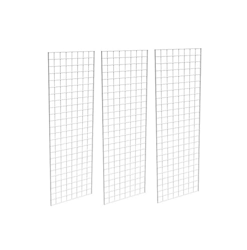2' X 6' Gridwall Panels - 3 Pcs Box - Grid Wall Display White - Poueer
