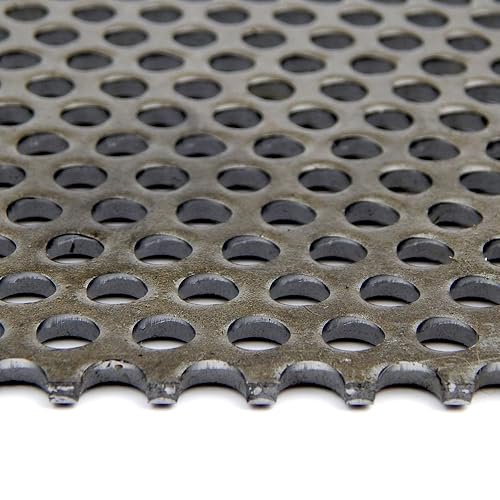 A36 Carbon Steel Perforated Sheet, Unpolished (Mill) Finish, Hot Rolled, Staggered 0.25' Holes, ASTM A36, 0.06' Thickness, 16 Gauge, 12' Width, 12' Length, 0.375' Center to Center, OnlineMetals - Poueer