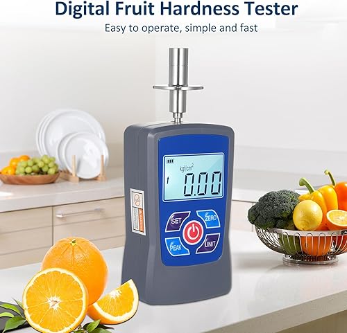 Weytoll Digital Fruit Hardness Tester Meter Mini Fruit Penetrometer Durometer with Range 0.2 to 15 Kgf/cm² (x10^5 Pa) Load Division Value 0. 01Kgf/cm² Pressure Head Diameter Φ11.1mm for Fruits - Poueer