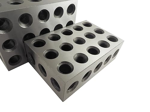 2-4-6 Blocks Matched Pair (2 Each), Hardened Steel RC 55-62, 23 Holes (2x4x6 Inches) 246 Precision Ground Machinist Set Up Blocks TTW246 - Poueer