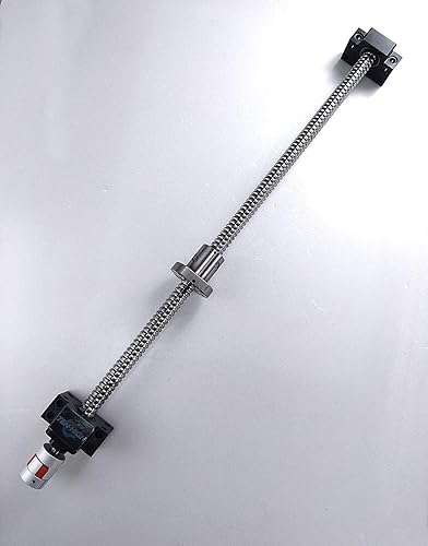 TEN-HIGH Ball Screw CNC Parts SFU2005 NSC, 1pcs Ball Screw + 1pcs Nut + 1pcs BK/BF15 End Support Units + 1pcs Coupler + End Machining, Diameter 20mm Lead 5mm Length 600mm - Poueer