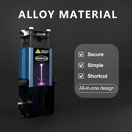 AENBUSLM 40W Laser Module with Air Assit for Laser Cutter & Laser Engraver Machine,5W(5000mW) Output Power,Built in FAC,Ultra-Fine Compressed Spot CNC Carving DIY Laser Master - Class 4 - Poueer