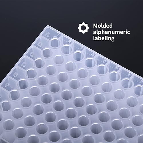 Deep Well Plate, 96PCS 2,2ml Plastic Storage Plates, Square 24 Wells, U Bottom, No Cap, Pack of 96 - Poueer