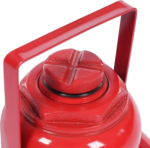 Hydraulic Welded Bottle Jack 50T(110,231lbs) Capacity for Auto Repair and House Lift, Red - Poueer