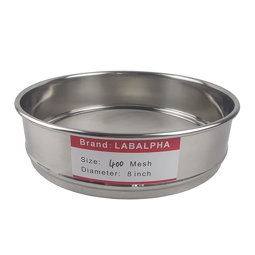 LABALPHA 300 Mesh Lab Sieves, #300 Mesh Test Sieve, 8'' Diameter, 304 Stainless Steel Wire Cloth (0.054mm) - Poueer