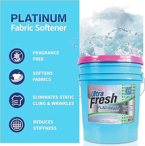 Ultra Fresh Platinum Fabric Softener Up to 640 Loads, Tropical Escape, 5 Gallon - Poueer