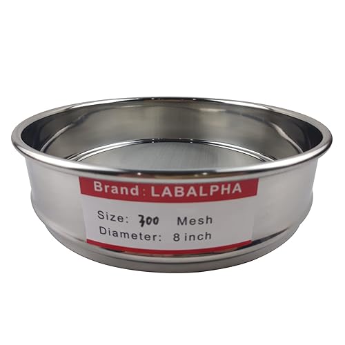LABALPHA 300 Mesh Lab Sieves, #300 Mesh Test Sieve, 8'' Diameter, 304 Stainless Steel Wire Cloth (0.054mm) - Poueer