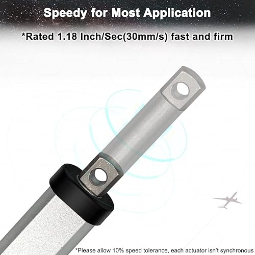 UYGALAXY 3' Stroke Micro Electric Linear Actuator 12V - 32N/7.2lb Speed 1.2'/sec Mini Waterproof Metal Mini Motion Actuator with Mounting Bracket for DIY Robot Cabinet Drawer Shutter Cosplay - Poueer