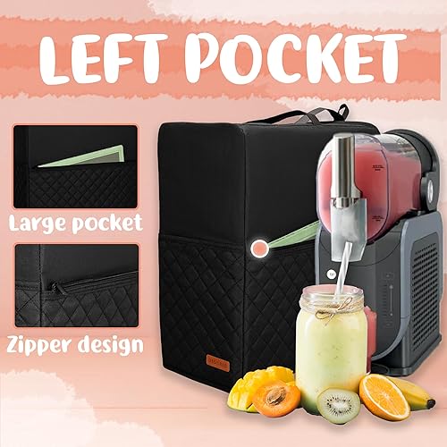 Slushie Machine Dust Cover and Sliding Mat BUNDLE Compatible with Ninja Sluchie Machine, Black - Poueer