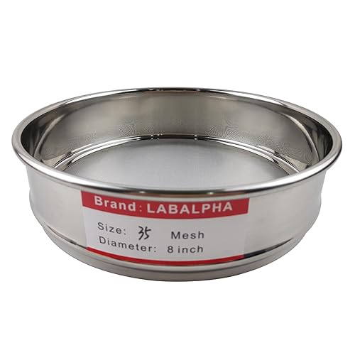 LABALPHA 300 Mesh Lab Sieves, #300 Mesh Test Sieve, 8'' Diameter, 304 Stainless Steel Wire Cloth (0.054mm) - Poueer