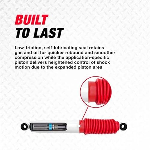 RS5000X Series Set of Front & Rear Shocks fits 1997 2006 Wrangler TJ with 2.5' Lift - Accommodates Larger Wheels - Includes TrendsAuto Decal - Poueer