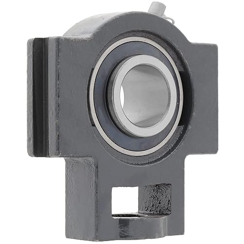 [2-Pack] UCT206-19 - Take-Up Housing Ball Bearing Unit, Insert Bearing UC206-19, Cast Iron Housing T206, Bore Shaft 1.187 in (30.16 mm), Set Screw Locking, 4.449 in (113 mm) Length Total - Poueer