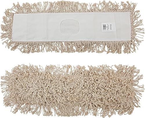Boardwalk BWKM245C 24 in. x 5 in. Cotton Head 60 in. Wood Handle Cotton Dry Mopping Kit - Natural (1-Kit) - Poueer