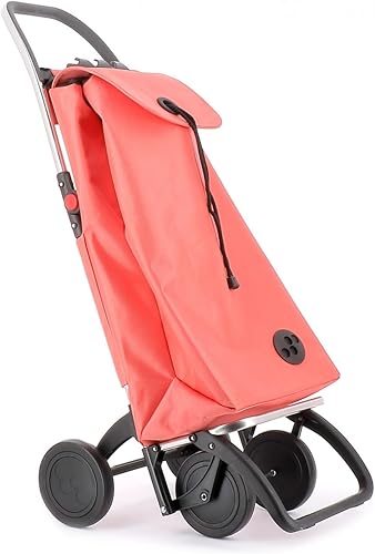 Rolser I-Max MF 4 Wheel Foldable Shopping Trolley - Orange - Poueer