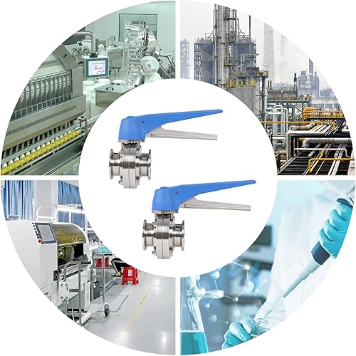 3 Inch Tri Clamp Sanitary Butterfly Valve with Trigger Handle Stainless Steel 304 Tri Clamp Clover (2 Pack 3 Inch Trigger Butterfly Valve) - Poueer