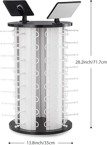 40 PCS Sunglasses Display Stand Rotating with Mirror - 360° Rotating Counter Top Sunglasses Display Rack for Retail (A503-1) - Poueer