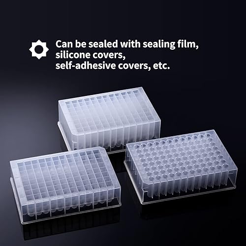 Deep Well Plate, 96PCS 2,2ml Plastic Storage Plates, Square 24 Wells, U Bottom, No Cap, Pack of 96 - Poueer