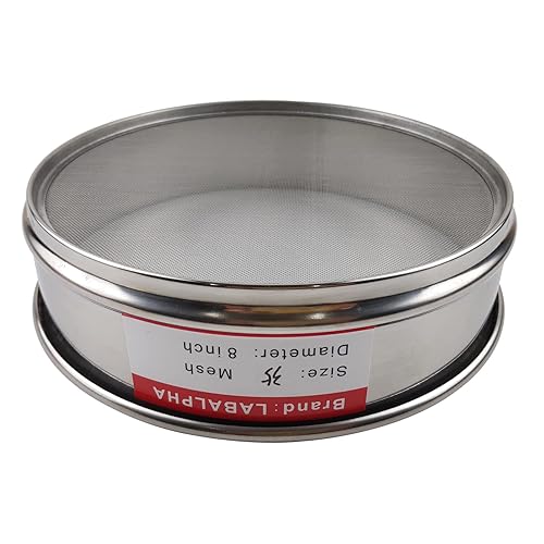 LABALPHA 300 Mesh Lab Sieves, #300 Mesh Test Sieve, 8'' Diameter, 304 Stainless Steel Wire Cloth (0.054mm) - Poueer