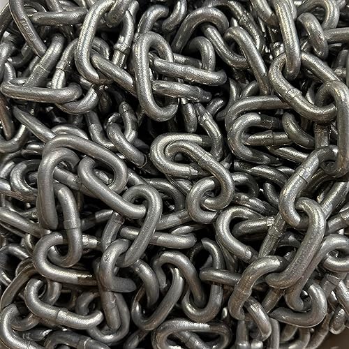 Made in USA 1/4' G43 High Test Chain NACM, Anchor Chain WLL 2,600 lb, Thick Hot Dipped Galvanized, Multiple Length Avaliable (20ft) - Poueer