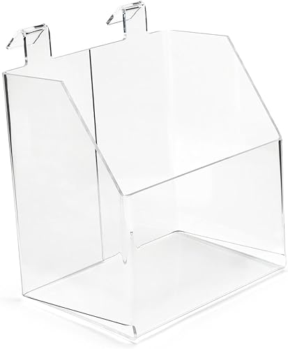 Displays2go Acrylic Display Bin for Gridwall, 4.5” w Opening - Clear (SMGRDADB) - Poueer