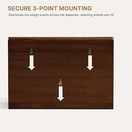 eBun Bamboo Folded Paper Towel Holder – Wall Mount & Countertop Paper Towel Dispenser for Bathroom, Kitchen & Office – Fits C-Fold, Multifold, Z-Fold Towels – Rustic Modern Design, Black - Poueer