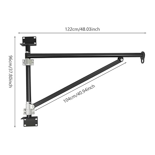 Wall Mount Jib Crane, 440lbs Capacity Wall Mount Hoist Bracket, 180° Swing Alloy Steel Heavy Duty Crane Support Arm Swing Arm Crane Bracket (Red) - Poueer