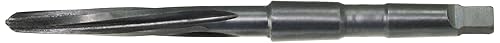 4250 Series High-Speed Steel Bridge Reamer, Spiral Flute, Morse Taper Shank, Black Oxide Finish, 29/32' Size, 12' Length - Poueer