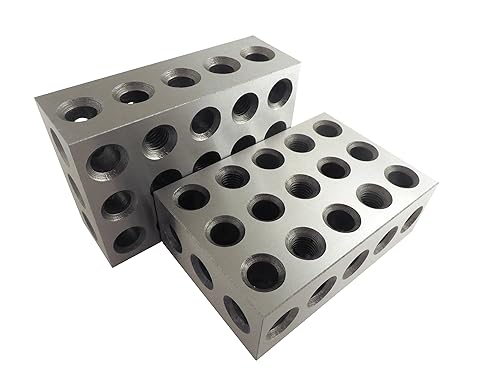 2-4-6 Blocks Matched Pair (2 Each), Hardened Steel RC 55-62, 23 Holes (2x4x6 Inches) 246 Precision Ground Machinist Set Up Blocks TTW246 - Poueer