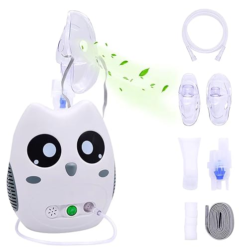NEBUIZER, Portable Nebulizer Machine for Kids and Adults, Home Use Device with Complete Kits of Accessories,Cartoon Design - Poueer