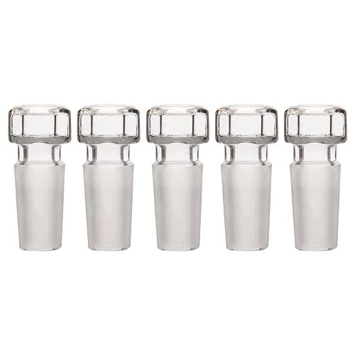 stonylab Glass Hex Head Hollow Glass Stopper, Hexagonal Head Glass Hollow Stopper for 24/40 Outer Joint Glass with Closed Bottom (5 Packs) - Poueer