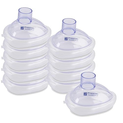 Pack of 10 Infant Training CPR Pocket Resuscitator Masks with Free Valves, PRESTAN - Poueer