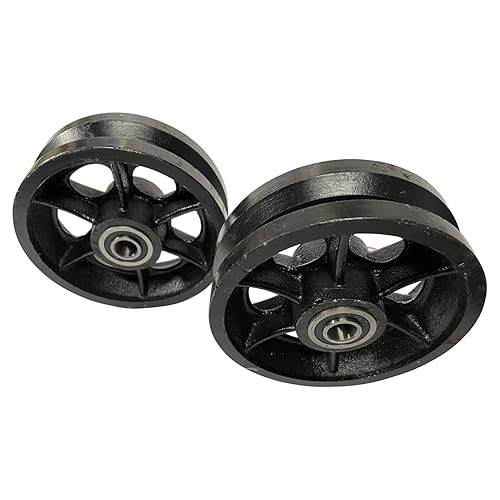 6' Cast Iron V-Groove Wheel with Sealed Bearing-by Sourdough Gate Hardware (2) - Poueer