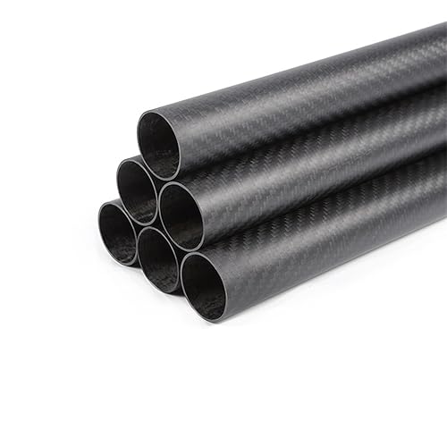 2Pcs Length 500MM 3K Carbon Fiber Tube OD: 30 MM 32 MM 33 MM 34 MM 35 MM for RC Model Aircraft Plant Protection Machine Parts Carbon Fiber Square Tube(33x30 Twill Glossy) - Poueer