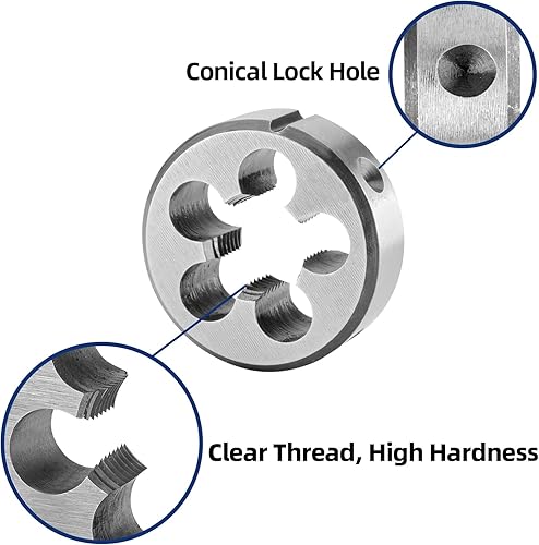 Burkit M27 X 2 Tap and Die Set, M27 x 2.0 Machine Thread Tap and Round Die Right Hand - Poueer