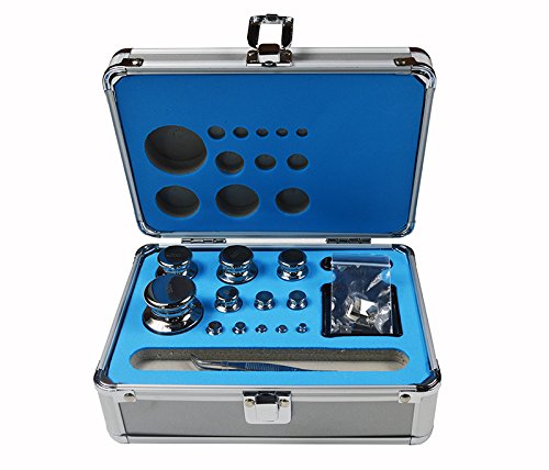 F Grade Stainless Steel Calibration Weight Kit 1mg-1kg Balance Weight The Weight is Equipped with an Aluminum Alloy Box and Comes with Tweezers 25pcs/set - Poueer