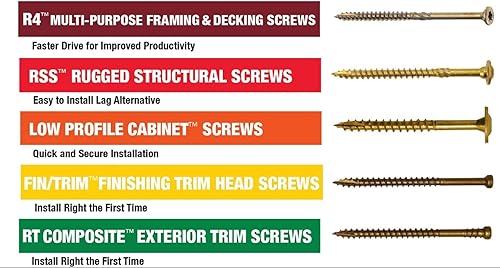 GRK 772691122872 3/8' x 8' 12287 RSS Rugged Structural Screws 50 Count, Gold - Poueer