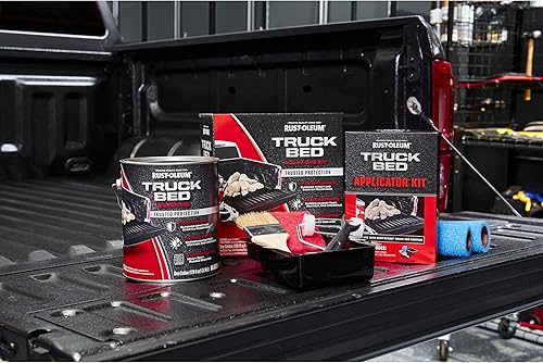 Rust-Oleum 382628 Automotive All-In-One Truck Bed Coating Kit, Gallon, Textured Black - Poueer
