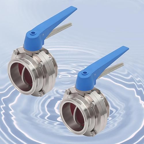 3 Inch Tri Clamp Sanitary Butterfly Valve with Trigger Handle Stainless Steel 304 Tri Clamp Clover (2 Pack 3 Inch Trigger Butterfly Valve) - Poueer