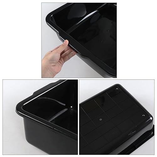 4-Pack 32 Liter Large Black Bus Tubs, Commercial Plastic Bus Trays - Poueer