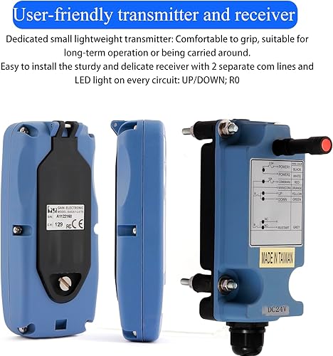 SAGA-L4 Industrial Wireless Crane Remote Control Mini Portable 2 Transmitters 110V Receiver - Poueer