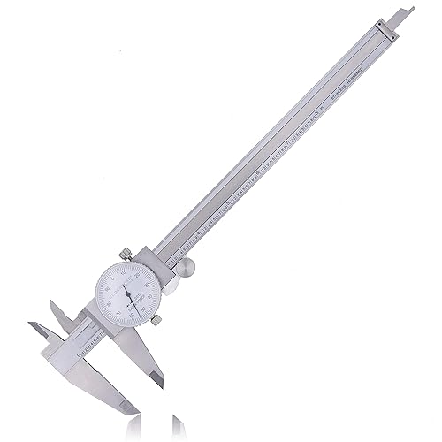DDLR-0805 Pro Dial Caliper 0-8 Inch Double Shock Proof Stainless Steel Body SAE Measuring Tool - Poueer