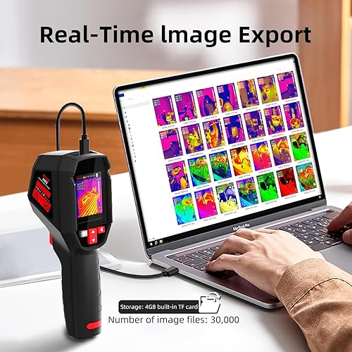 BSIDE Thermal Imaging Camera 240 x 240 Resolution Handheld Infrared Camera, 15 Thermal Palettes with 320 x 240 Full-Viewing TFT LCD for Home Inspection HVAC Electrical, 25Hz Refresh Rate, -4℉~1022℉ - Poueer