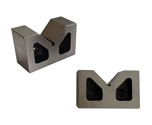 3' OAL Steel V-Blocks/3' x 1-1/4' x 2-3/8' Cast Iron V-Block Pair Ground - Poueer