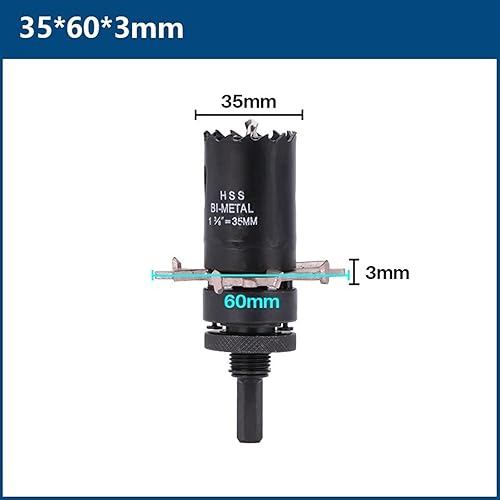 Hole Saw Cutter Drill Bit Spotlight Mounting Hole Opener for Drilling Wall Concrete Cement Ceramic Tile Masonry Drill 1Pcs (Color : 75x115x3mm) - Poueer