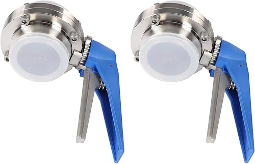 3 Inch Tri Clamp Sanitary Butterfly Valve with Trigger Handle Stainless Steel 304 Tri Clamp Clover (2 Pack 3 Inch Trigger Butterfly Valve) - Poueer