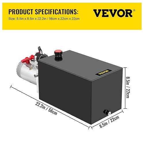Mophorn Single Acting Hydraulic Pump 12V DC Hydraulic Power Unit 3.75 Gallon Dump Trailer Pump Steel Hydraulic Power Unit (Steel, 15 Quart/Single Acting) - Poueer