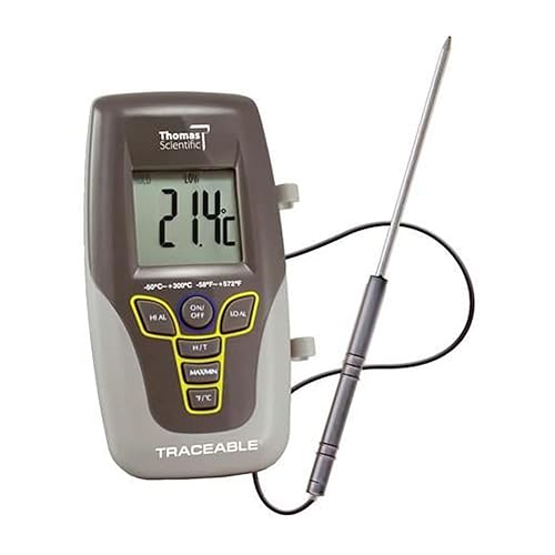 Thomas Traceable Kangaroo Thermometer, 7.5' Probe Length, -58 to 572 degree F, -50 to 300 degree C,4430 - Poueer